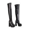 13.5 cm/5.31 in Over-the-Knee Boots, Thick Heel, Super High Heel Pole Dance Boots, Black, EU 47 view 1