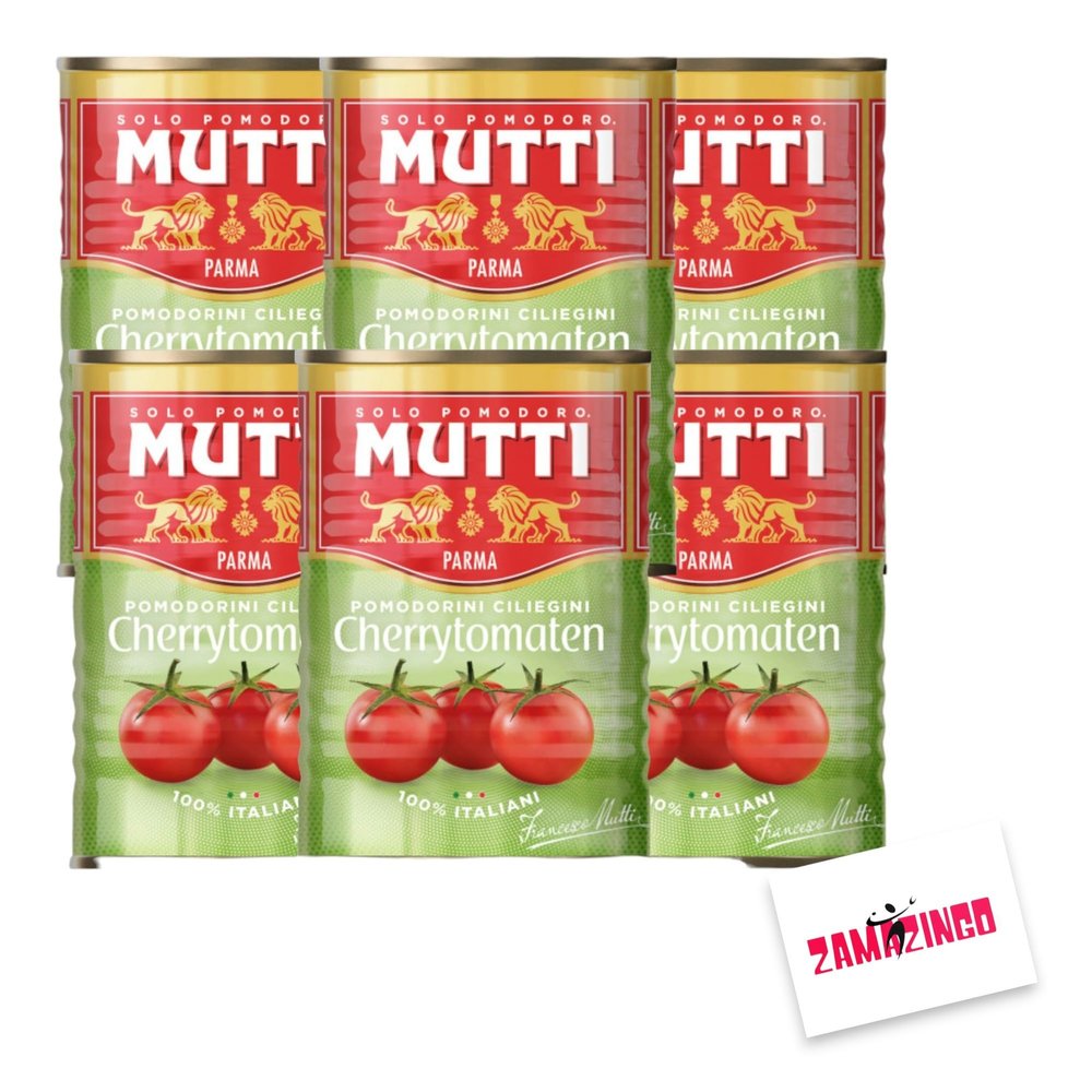 Mutti Pomodorini Ciliegini Cherry Tomatoes, 400 g, 6-Pack + Zama4Zingo Card