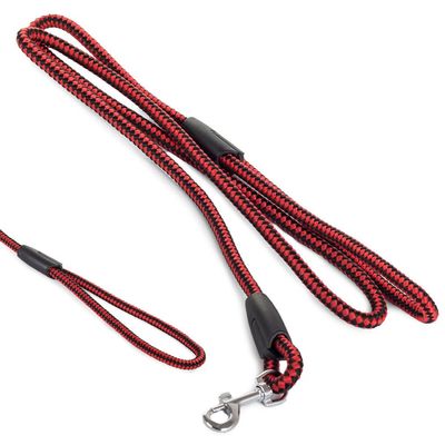 PARENCE - Durable Nylon Dog Leash with Pet Handle - 1.2m, Red and Black