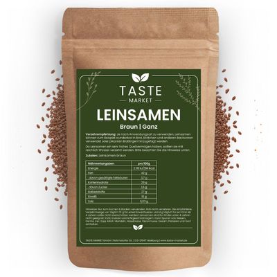 200 g Whole Brown Flaxseeds, Natural - Taste Market