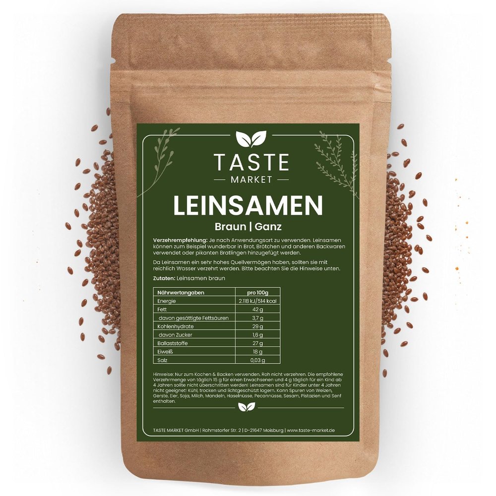 200 g Whole Brown Flaxseeds, Natural - Taste Market