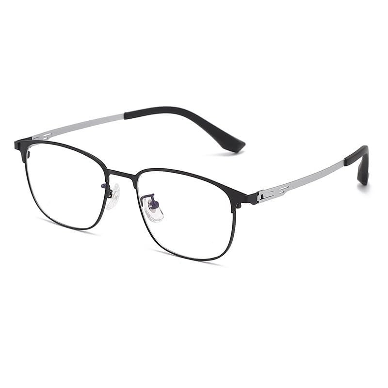 PARWANA Anti-Glare Computer Reading Glasses with Blue-Light Protection, Metal Frame, Black, +0.00