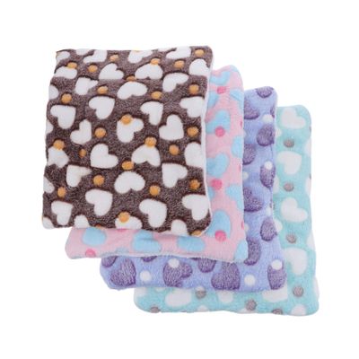 POPETPOP Small Animal Bed, Warm Coral Fleece Sleeping Mat