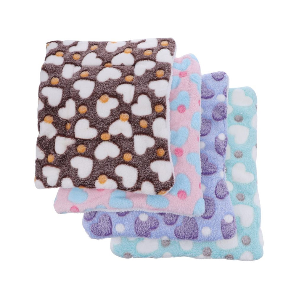 POPETPOP Small Animal Bed, Warm Coral Fleece Sleeping Mat