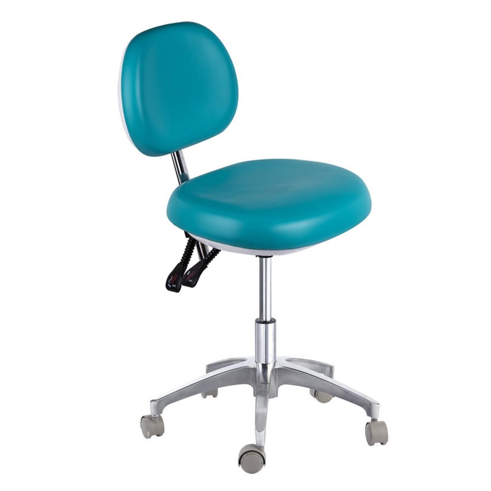 SFKLYU Ergonomic Dentist Stool with Backrest, Adjustable PU Leather Medical Stool