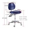 SFKLYU Ergonomic Dentist Stool with Backrest, Adjustable PU Leather Medical Stool view 4