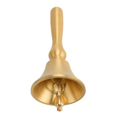 Brass Hand Call Bell, Portable Dinner Bell for Kitchen, Catering, Cafés and Seniors
