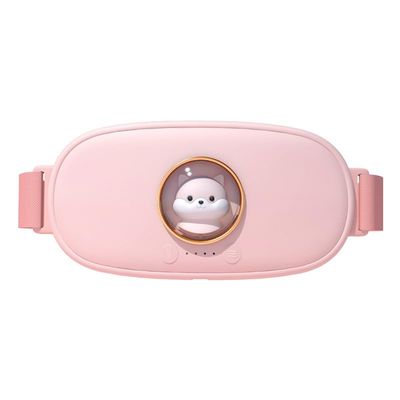 Period Heating Belt with Massage, Portable Electric Menstrual Heat Pad (Pink)
