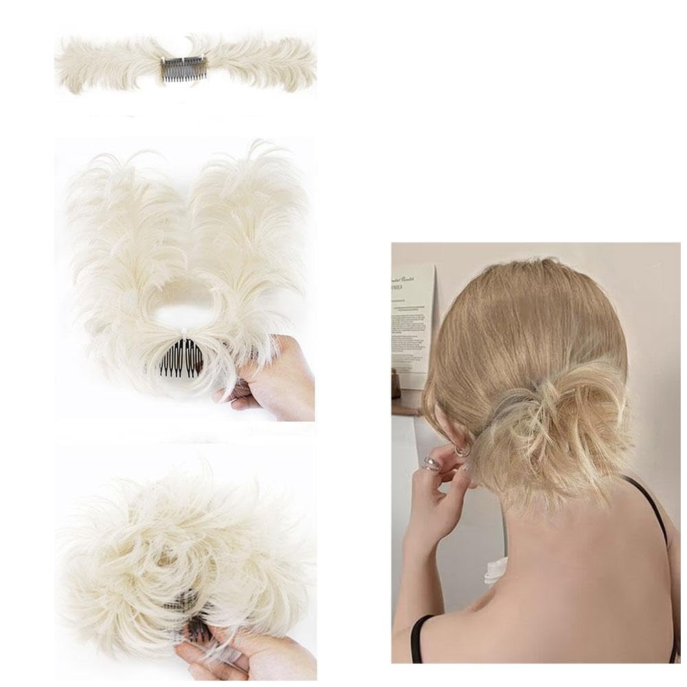 Messy Bun Hair Extension, Synthetic, Curly and Wavy