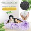 MAIFENGL Fluffy Donut Dog Bed, Washable Plush Pet Bed, Gradient Purple, 40 cm/16 in view 2