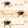 SPUNKYJUNKY Ceramic Elevated Dog Bowl Set with Bamboo Stand for Cats and Dogs (1,800 ml, Black) view 2