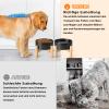 SPUNKYJUNKY Ceramic Elevated Dog Bowl Set with Bamboo Stand for Cats and Dogs (1,800 ml, Black) view 4