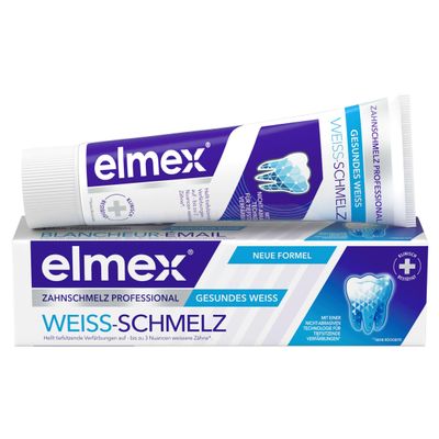 elmex Enamel Professional Whitening Toothpaste, up to 3 shades whiter teeth, 75 ml