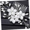 FOMIYES 2-Piece Floral Hair Comb with Faux Pearls and Rhinestones for Weddings view 4