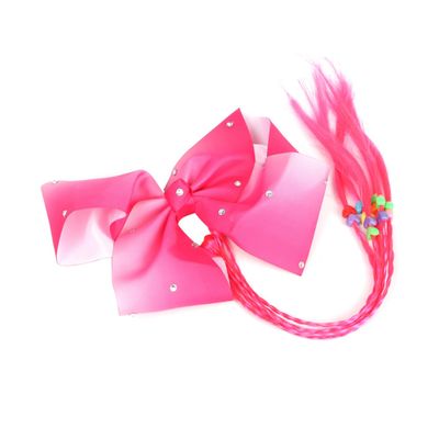 Children’s Bow Hair Tie, Rainbow Ribbed Band