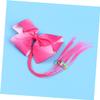 Children’s Bow Hair Tie, Rainbow Ribbed Band view 2