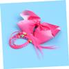 Children’s Bow Hair Tie, Rainbow Ribbed Band view 3