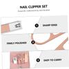 FOMIYES 2-Piece Stainless Steel Nail Care Set, Rose Gold view 4