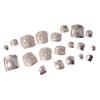 24 Artificial Toenails with Glue, Silver Plastic view 1