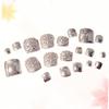 24 Artificial Toenails with Glue, Silver Plastic view 3