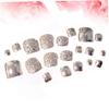 24 Artificial Toenails with Glue, Silver Plastic view 4