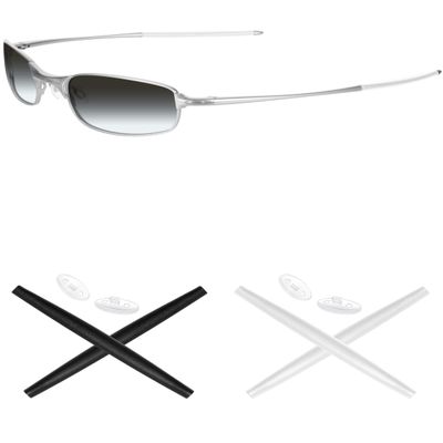 Mryok Replacement Ear Socks and Nose Pieces for Oakley Square Wire 2.0 Sunglasses - White/Black Options, One Size