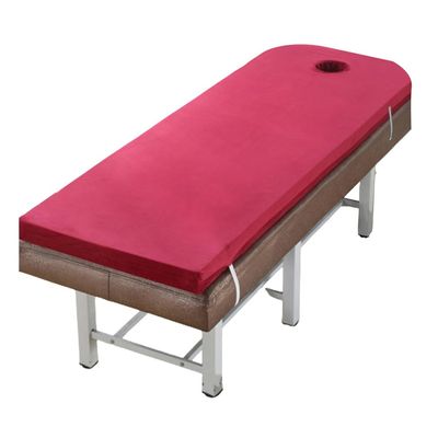 LXJDDLD Memory Foam Massage Bed Topper, Lash Bed Pad with Square/Round/Trapezoid Head, 8 cm Thick, Face Hole, Wine Red, R 75 x 190 cm
