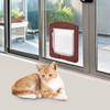 OKJHFD Square PP Pet Door with Control Switch, Weatherproof, Coffee view 3