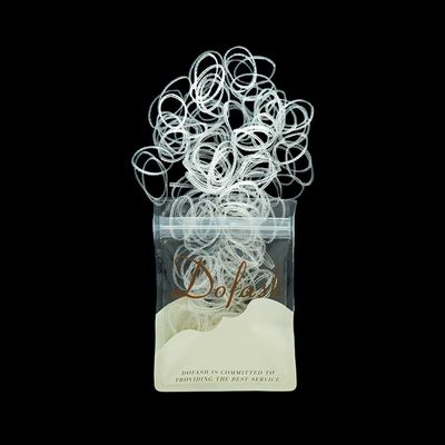 Dofash 75 mm Clear Elastic Hair Bands, 200 Pieces