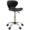 vidaXL Black Faux Leather Salon Rolling Stool view 1