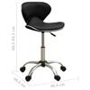 vidaXL Black Faux Leather Salon Rolling Stool view 2
