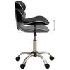 vidaXL Black Faux Leather Salon Rolling Stool view 3