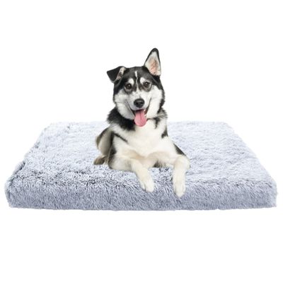 XIEMINLE Orthopedic Dog Bed, Calming Plush Washable Pet Sofa, 75 x 50 x 7 cm
