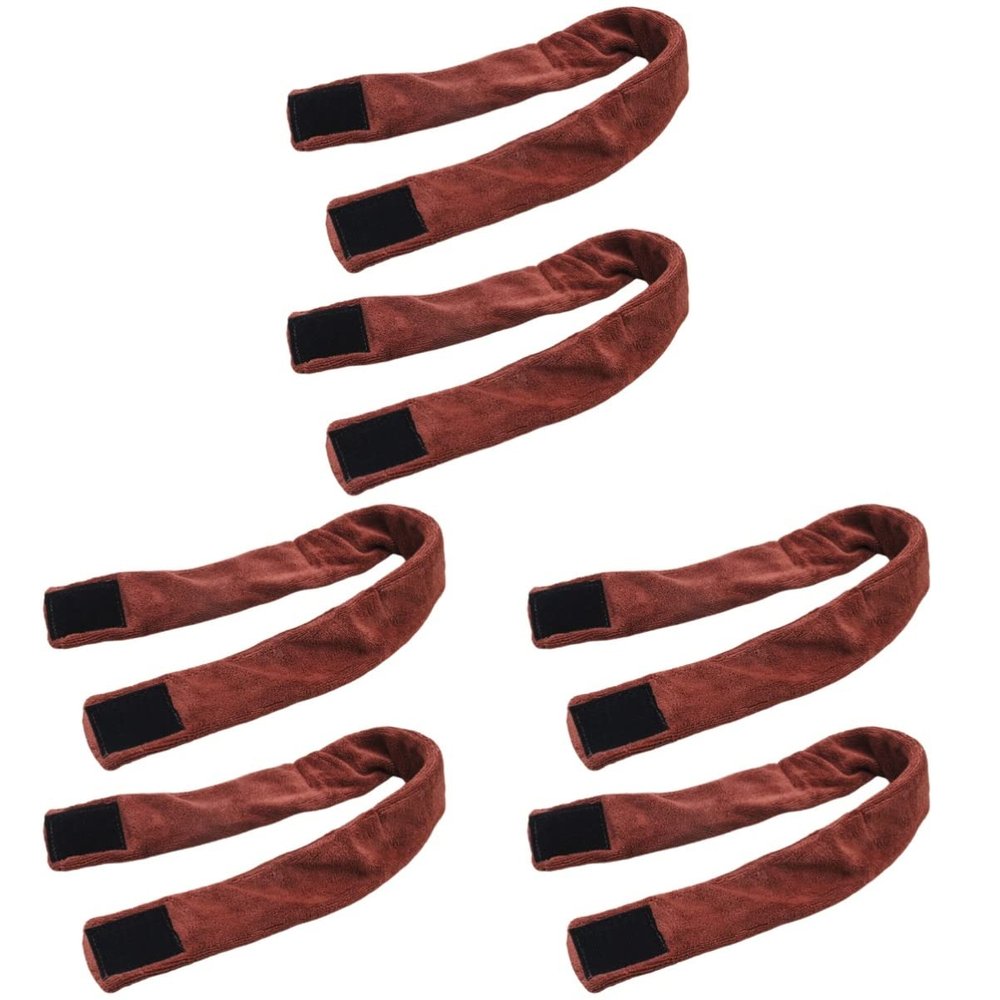FOMIYES 6-Piece Absorbent Hair Towel Headbands, Coffee