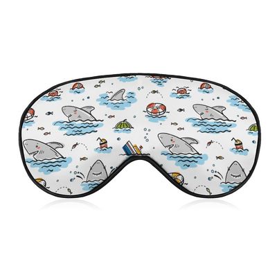 Hand-Drawn Happy Shark Swim Sleep Eye Mask for Men, Women, Teens, and Kids