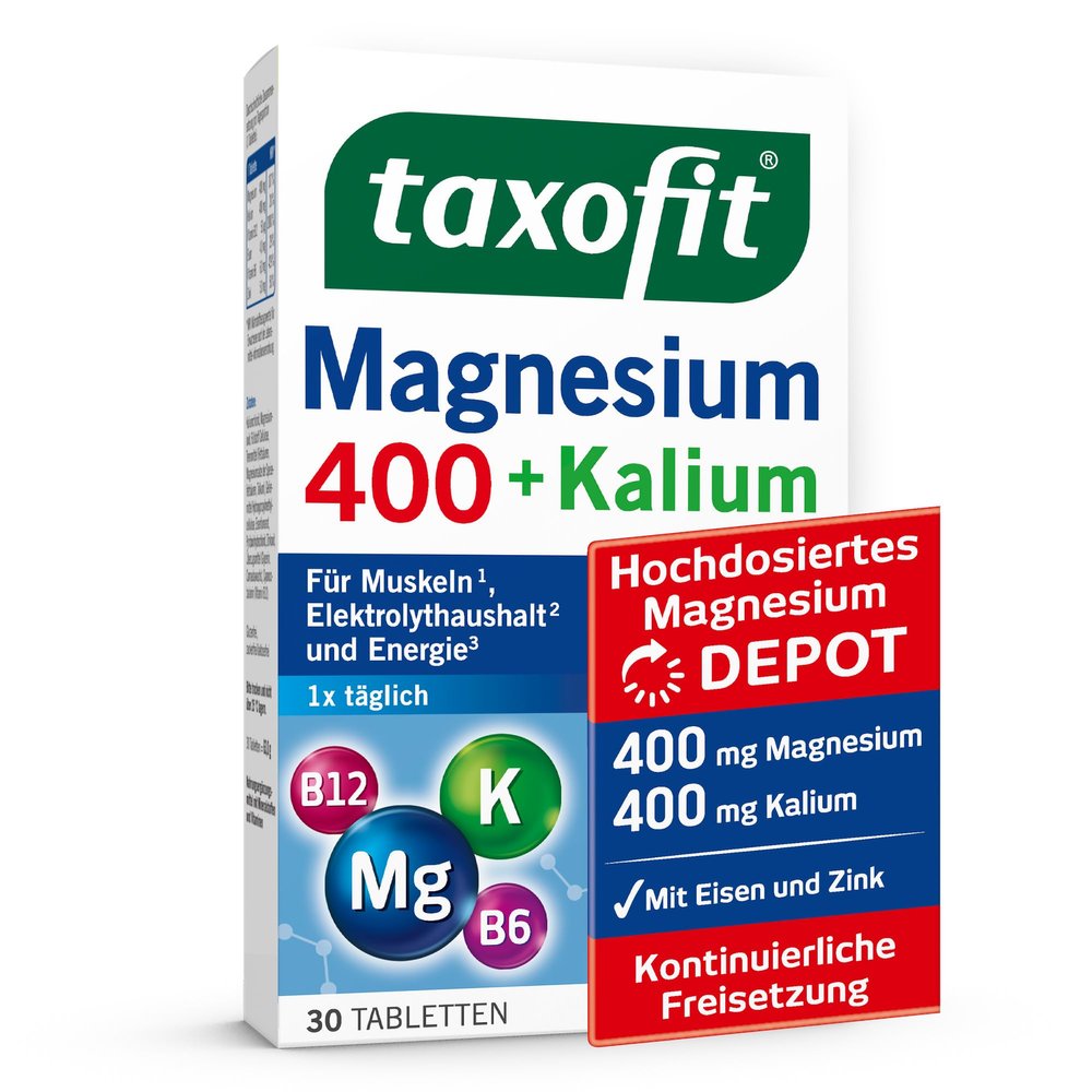 taxofit Magnesium 400 + Potassium | for electrolyte balance | 30 tablets