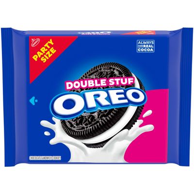 OREO Double Stuf Chocolate Sandwich Cookies, Party Size, 750 mL