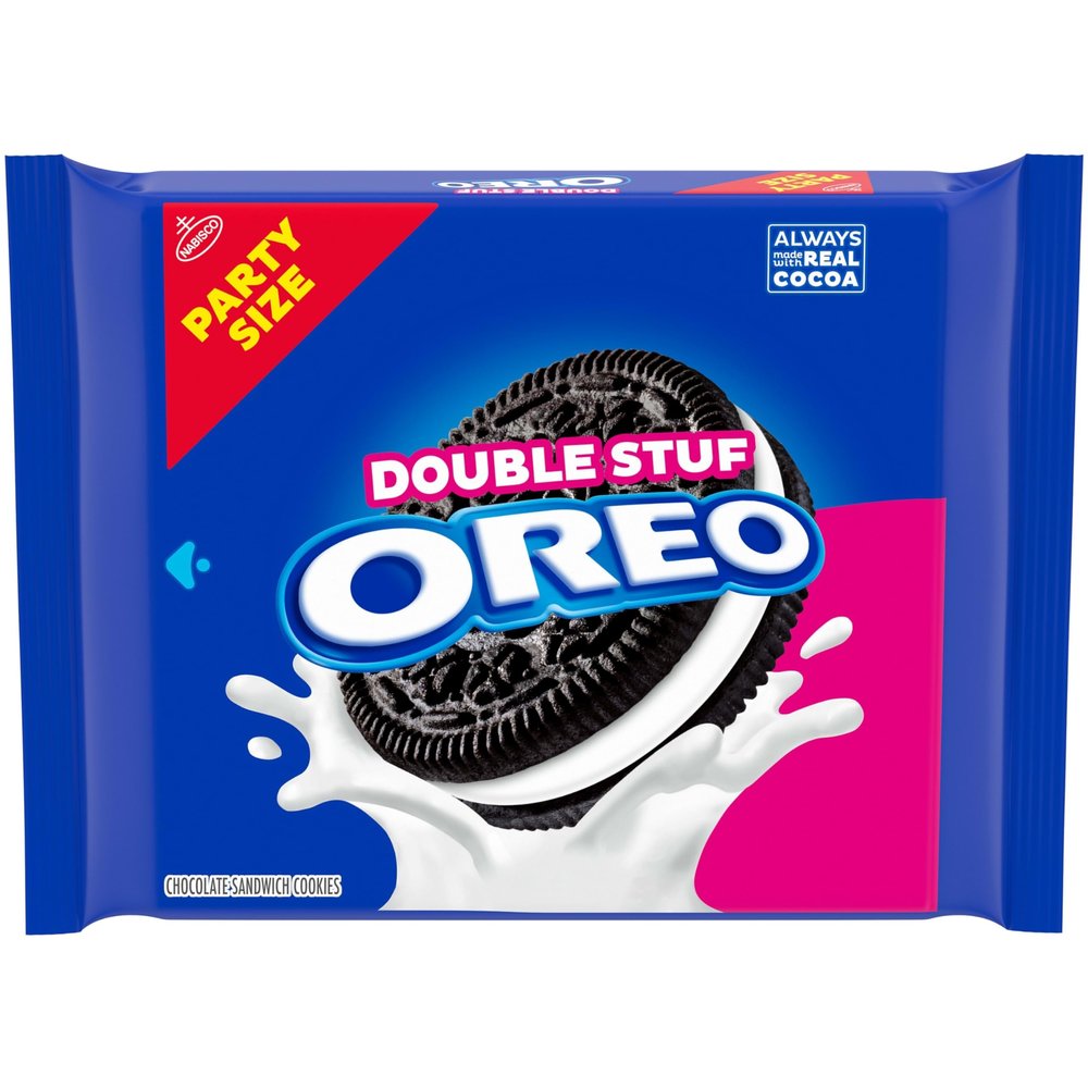 OREO Double Stuf Chocolate Sandwich Cookies, Party Size, 750 mL