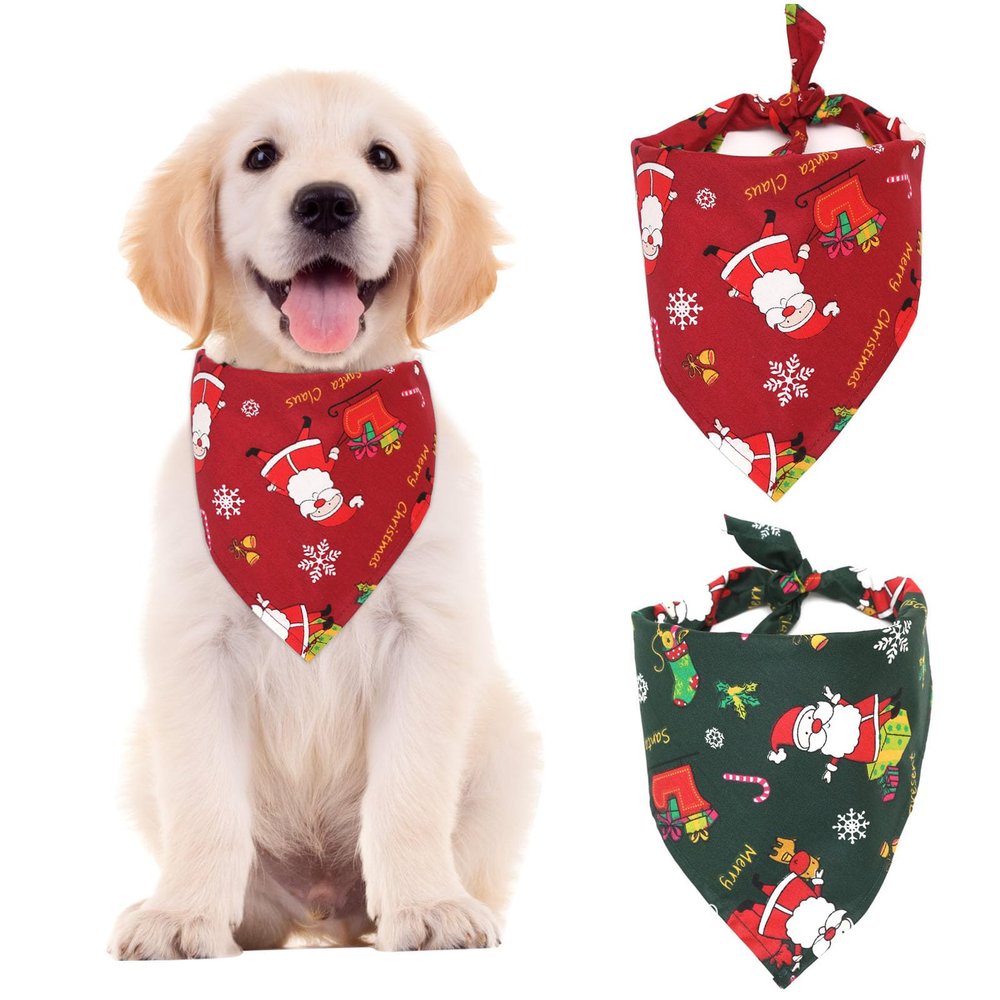 2-Pack Christmas Dog Bandanas