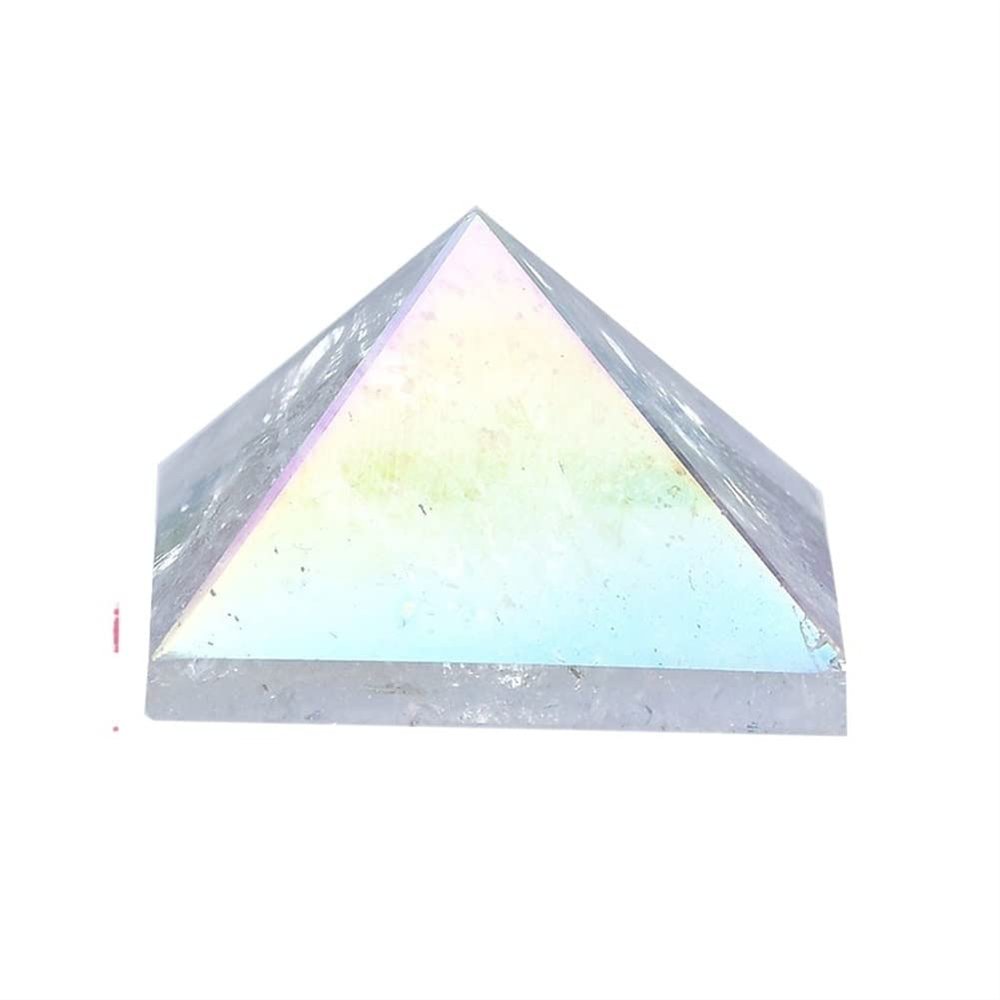 PEKMAR 1-Pack Clear Quartz Aura Crystal Pyramid Tower