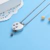 MYPOWER Dog/Cat Paw Print on My Heart Stainless Steel Cremation Necklace for Pet Ashes, Engravable Memorial Jewelry view 2