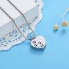 MYPOWER Dog/Cat Paw Print on My Heart Stainless Steel Cremation Necklace for Pet Ashes, Engravable Memorial Jewelry view 3