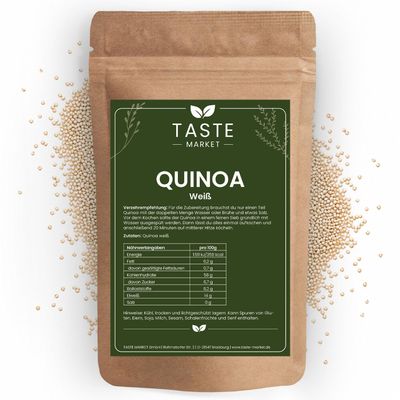 25 kg White Quinoa, Pseudograin - Gluten-Free & Natural - Quinoa Seeds - Taste Market