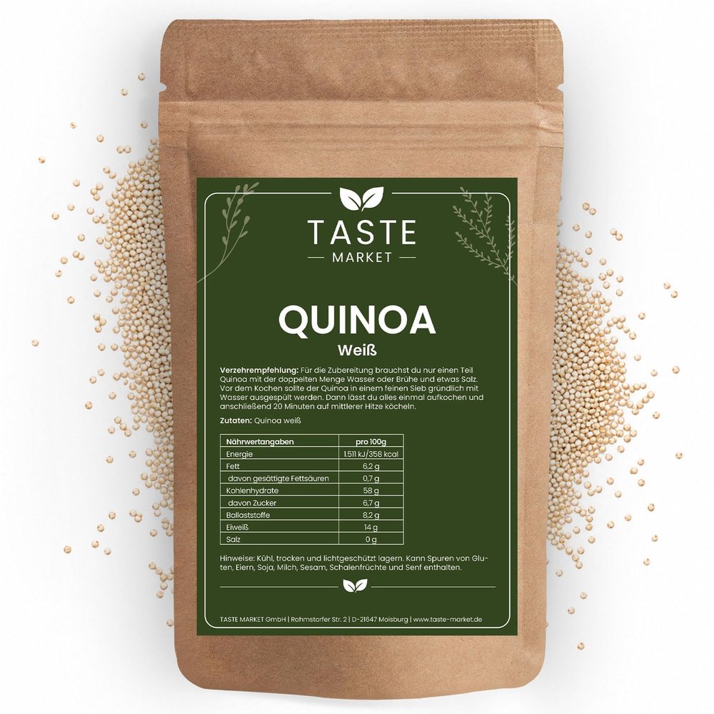 25 kg White Quinoa, Pseudograin - Gluten-Free & Natural - Quinoa Seeds - Taste Market