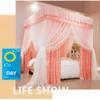 European-Style Bed Canopy Mosquito Net Set, 2-in-1 Floral Curtains, Single/Double Beds, Purple-1, 180 x 200 x 20 cm view 2