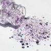 REDAEL 3D Mirror Silver Mermaid Nail Glitter, Hexagon Sequins, Sparkling Pigment Powder, J02 Light Violet, 10 mL view 1