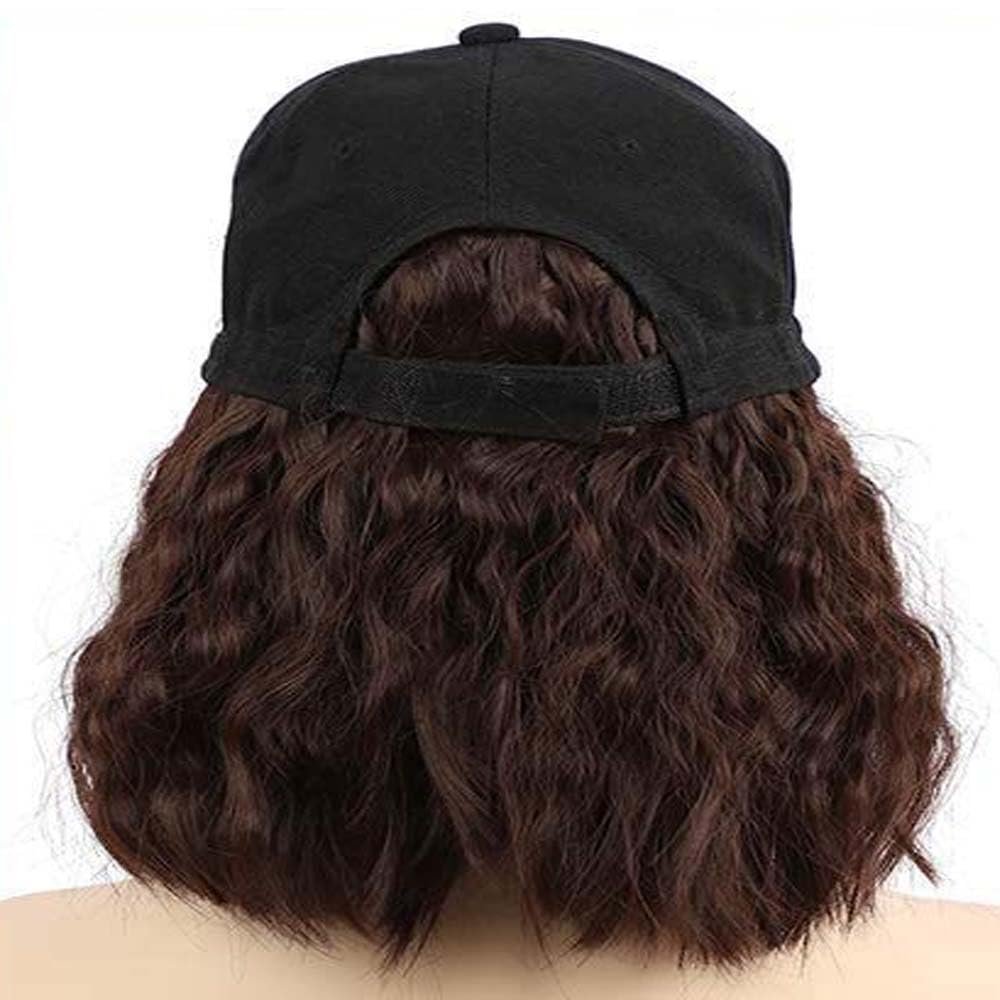 WUODHTW Baseball Cap Wig for Women, Adjustable Duckbill Sun Hat Wig