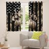 Bear Paw Print Window Curtains, Bear Hunt Cabin Camping Kitchen Window Treatments, Leaves Stars Camo American Flag, 2 Panels, 42W x 63L in, Good Light-Blocking Effect view 4