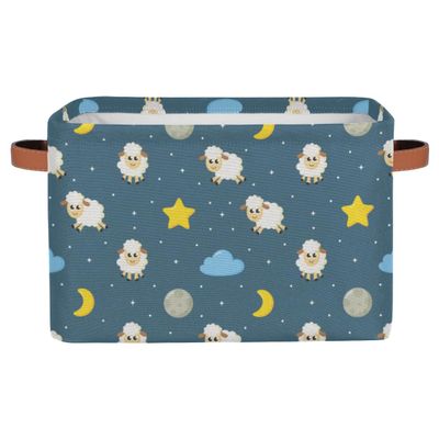 TropicalLife Dreams Foldable Storage Basket with Sheep Print, 26 L