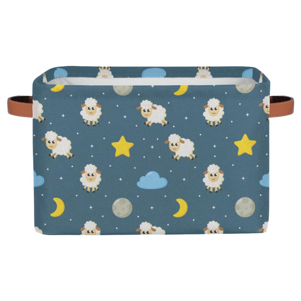 TropicalLife Dreams Foldable Storage Basket with Sheep Print, 26 L